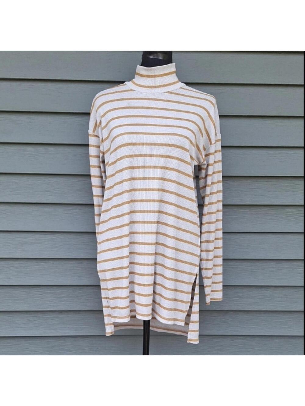 Anthropologie Vanessavirginia Striped Turtle Neck Tunic Size Small